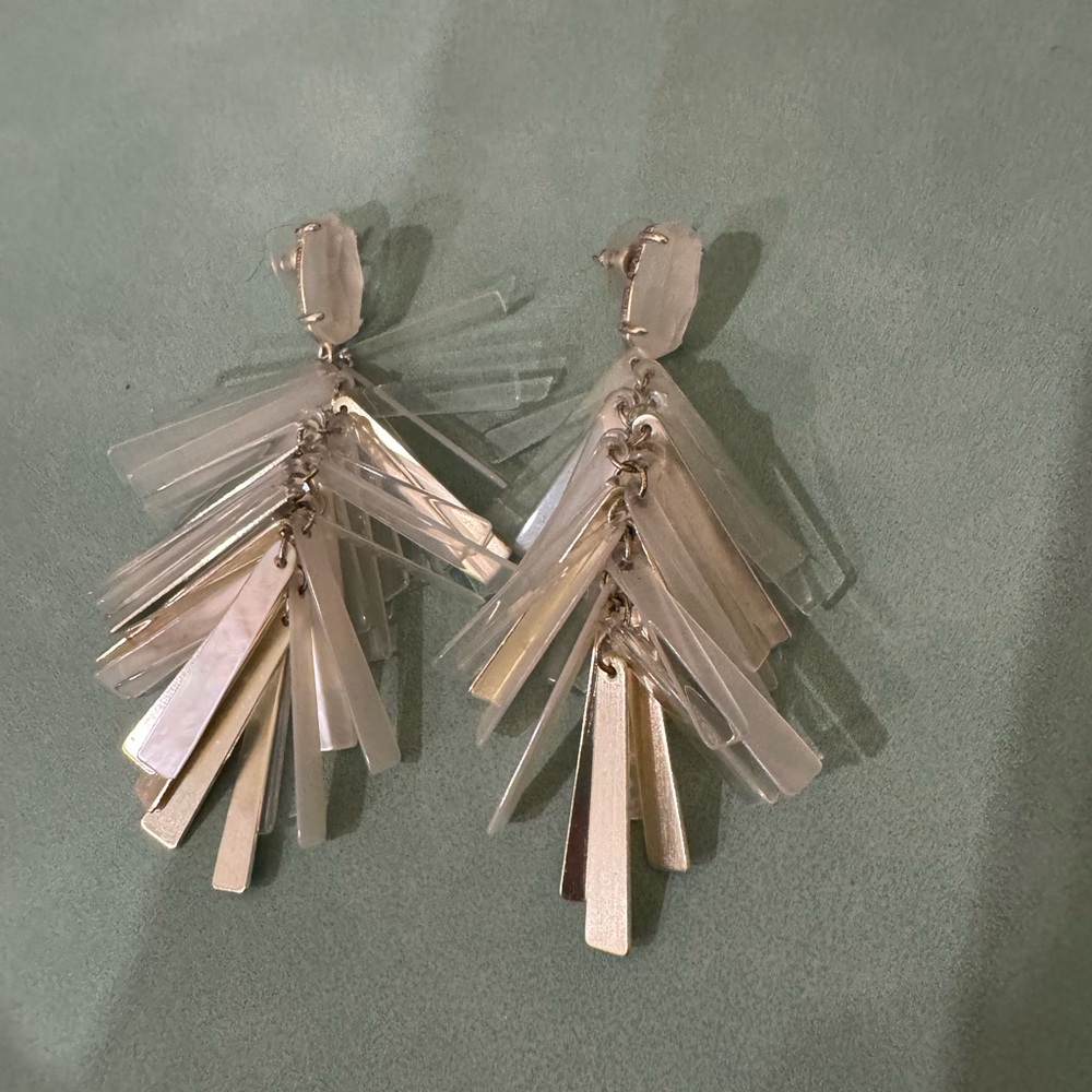 Kendra Scott Silver and Gold Layered Earrings